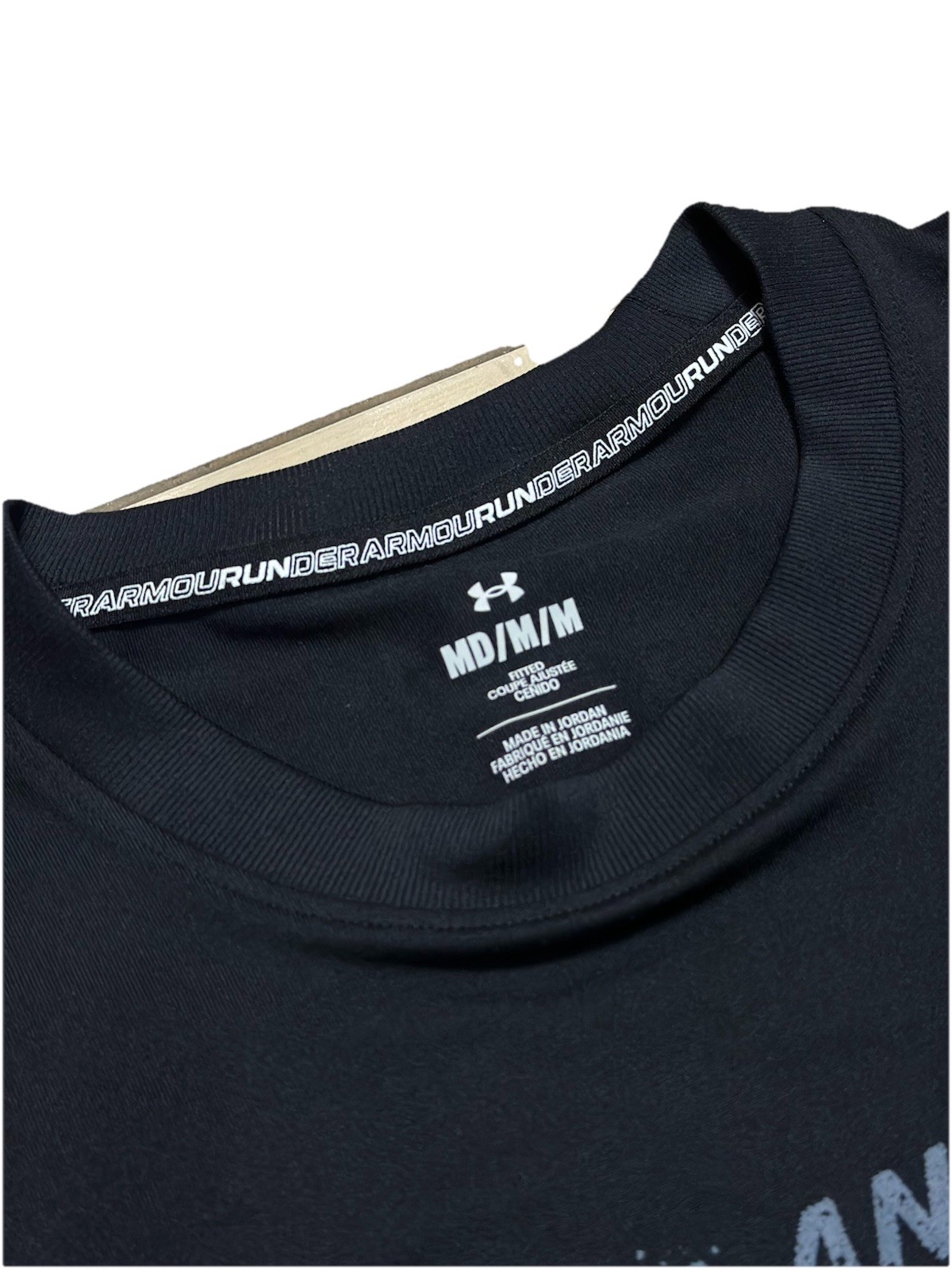 Under Armour “Run Like An Animal” Long Sleeve Running Shirt Black Fitted Size M
