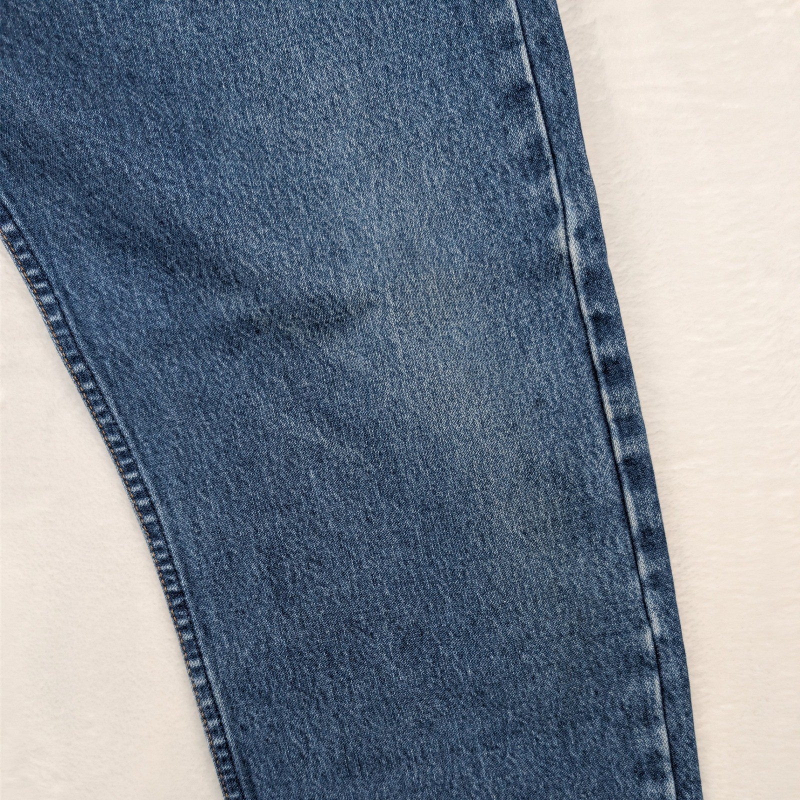VTG Wrangler Jeans Men 34×30 Blue Broken Twill Denim Straight Leg Leather 90s