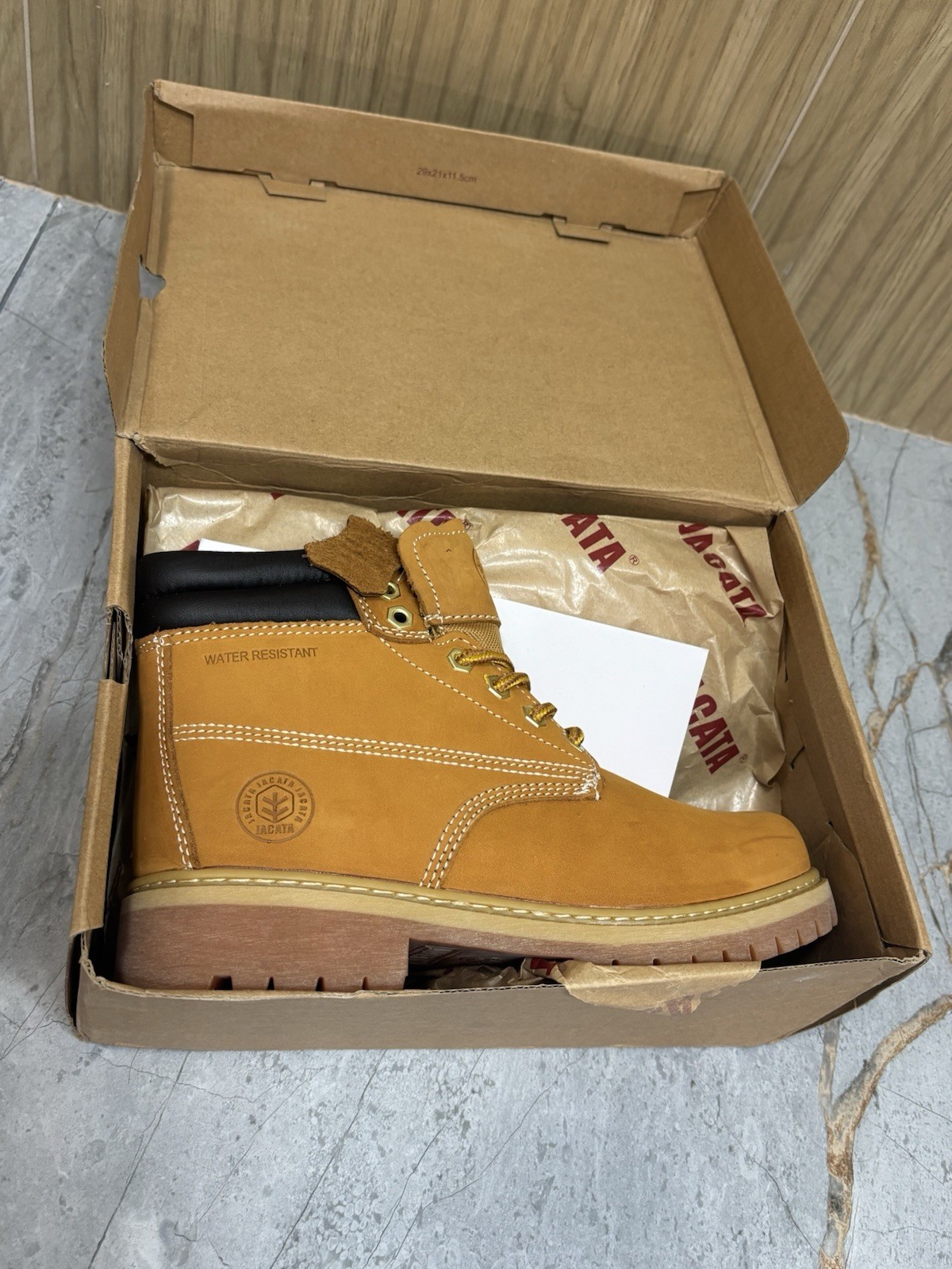 Jacata Men’s Work Boots Waterproof Leather Work Boots 8601 Us Size 7 Wide