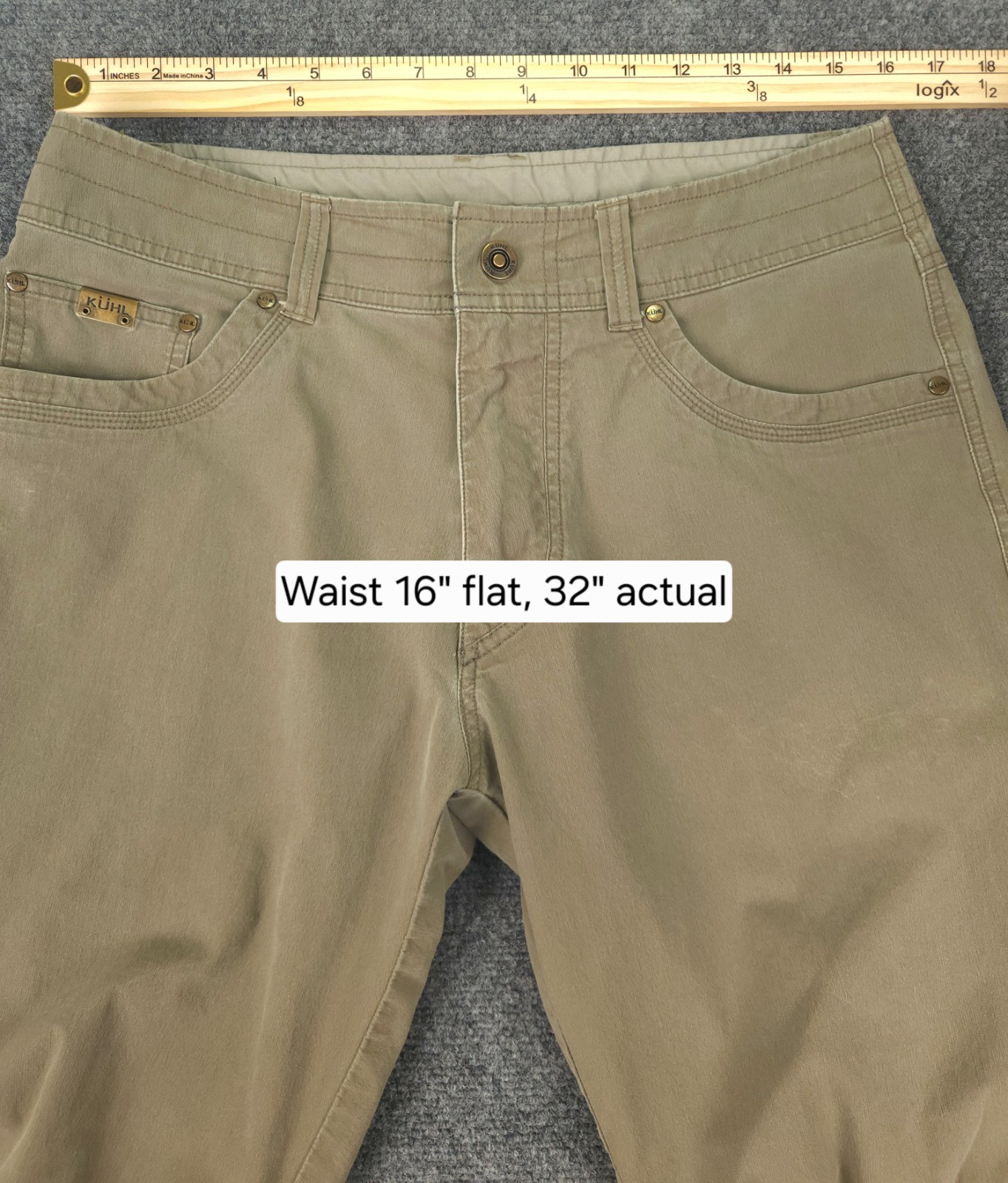 KUHL Revolvr UberKUHL Stretch Pants Men’s 32×32 Khaki Hiking Outdoor Casual…