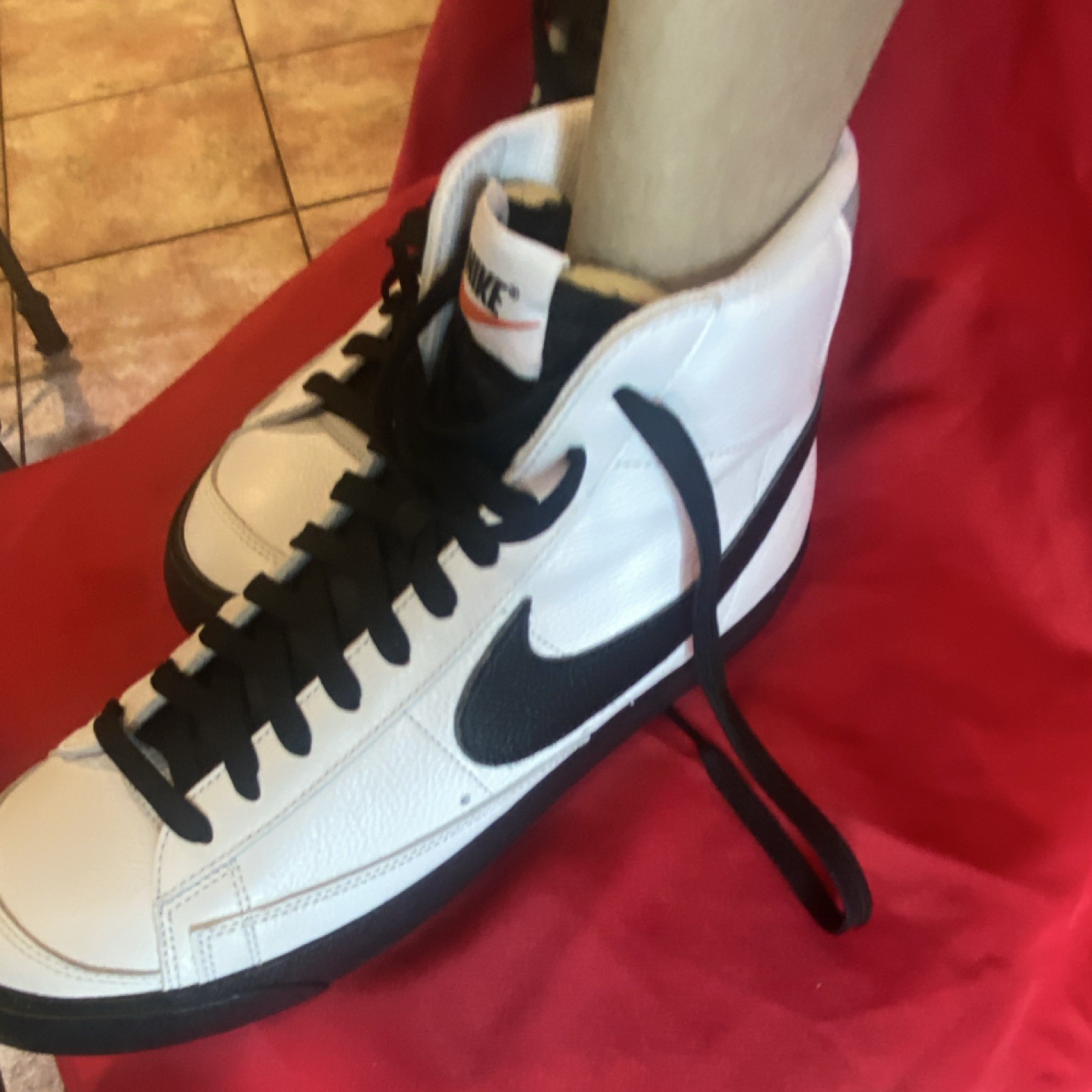 Nike Blazer High Top White Black Lace Up Basketball Sneakers Men’s