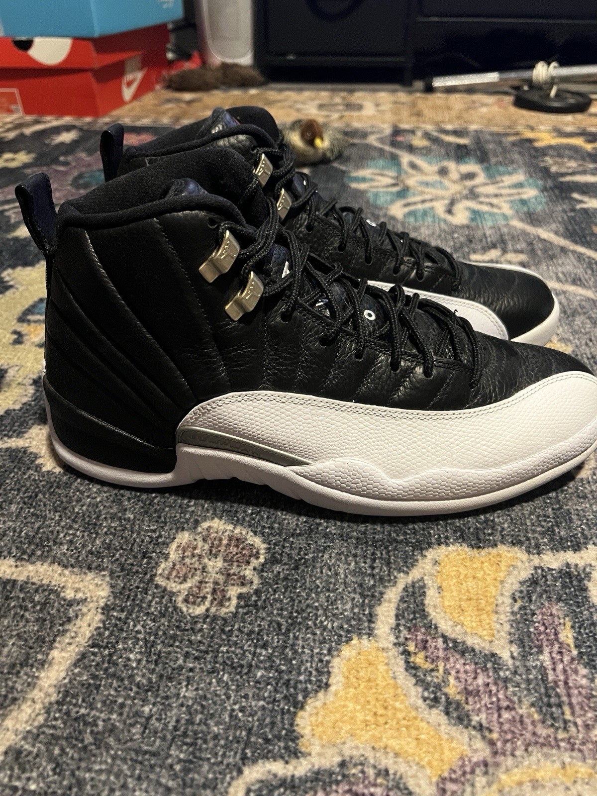 Jordan Air Jordan 12 Retro Playoff 2022 Black White Leather High Top CT8013-006