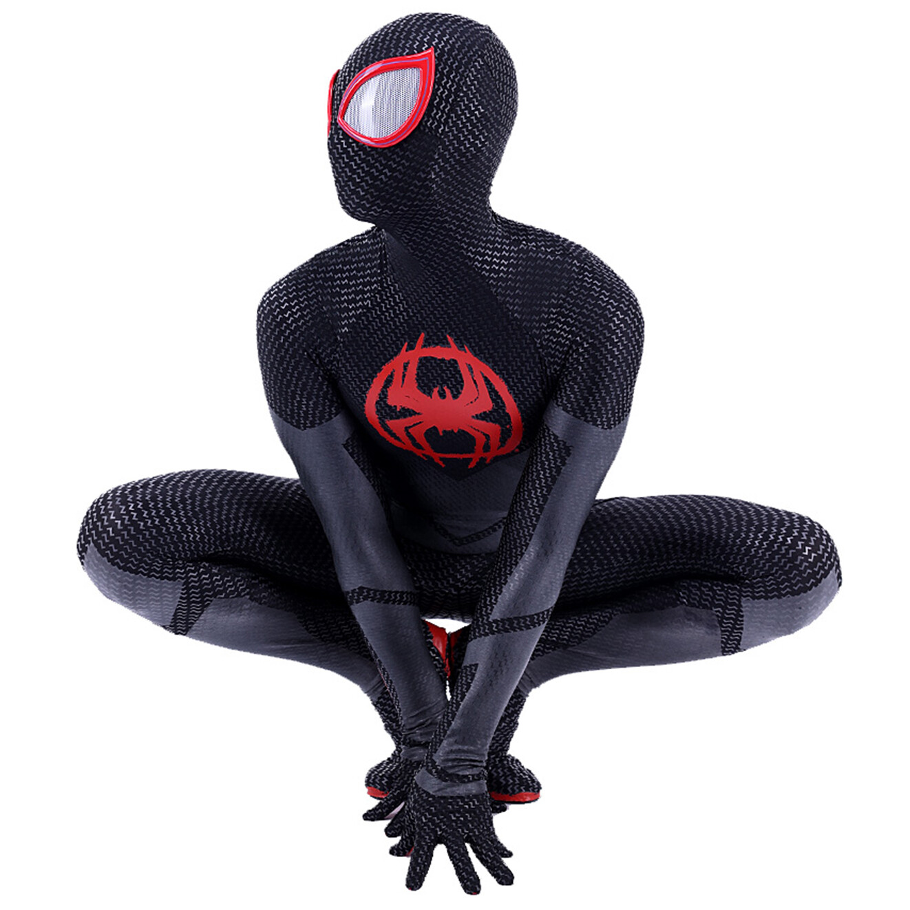 Upgraded Miles Morales Spiderman Jumpsuit Armor Suit Costume Cosplay Halloween