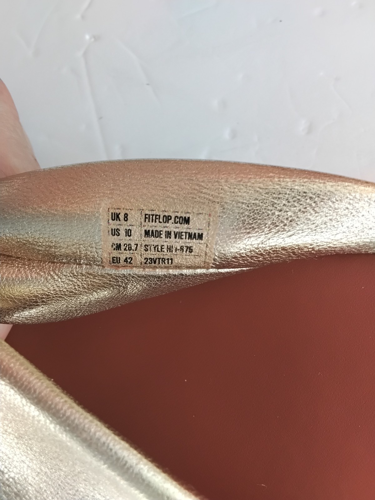 FitFlop F-Mode Twist Platform Gold Leather Slide Sandals US 10 Eu 42