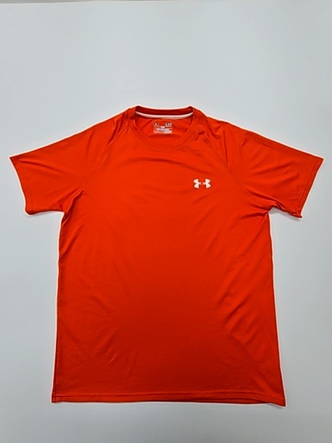Under Armour Boys Orange HeatGear T-Shirt Youth Size 16 Relaxed Fit