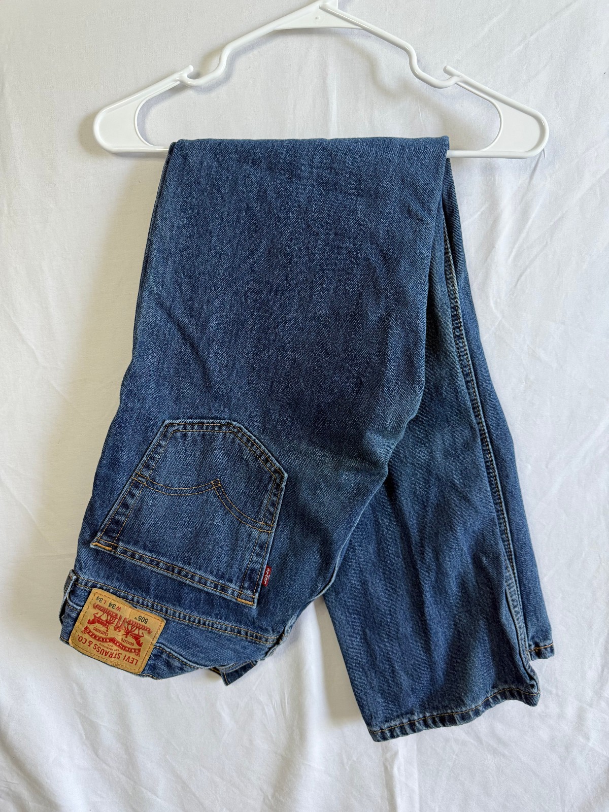 Mens Levi 505 jeans, Regular fit, Straight Leg, Blue, 34×34