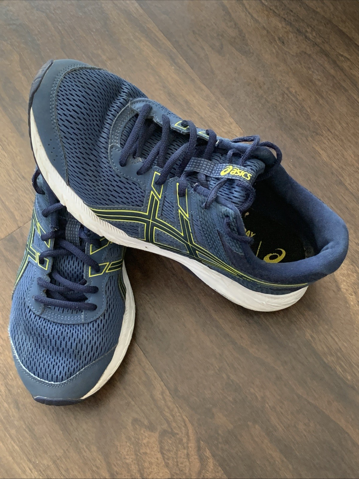 ASICS GEL CONTEND 6 Blue Electric Yellow Sneakers Size 8.5 / 42