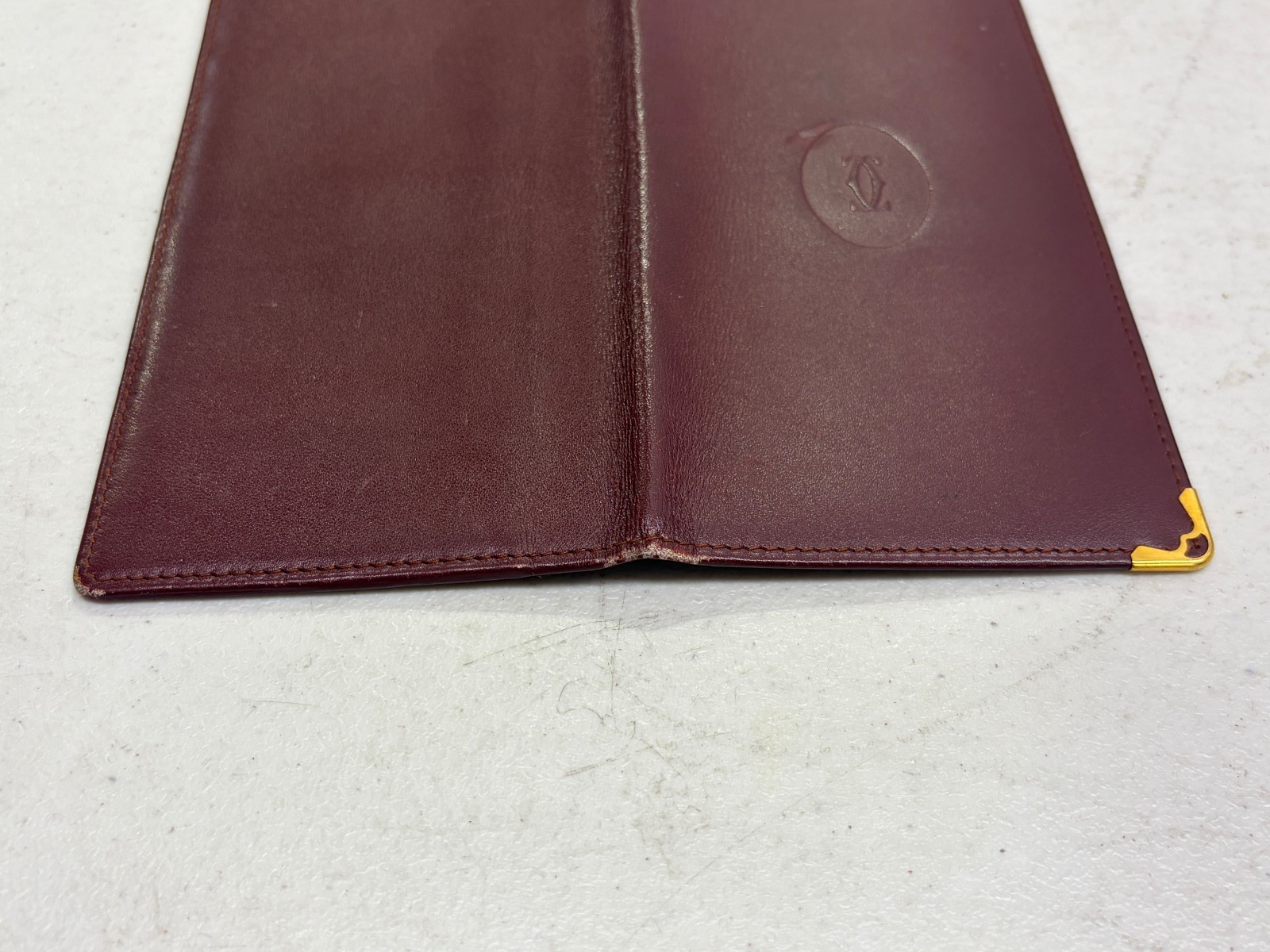 Cartier Leather Long Bifold Wallet in Burgundy / Pre-Owned