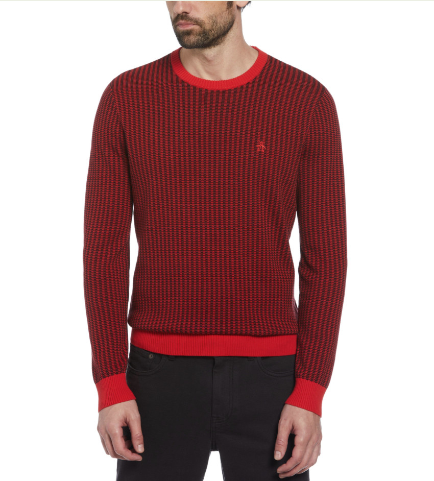 Original Penguin Men’s Tonal Jacquard Sweater, Style# OPGF2416OP, Size XL
