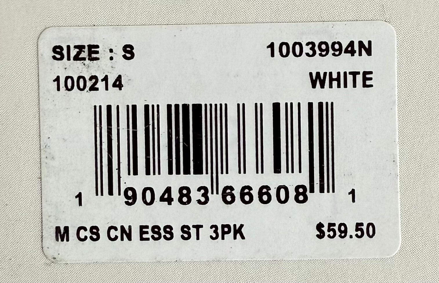 Tommy John 1003994N Crew Neck 3 Pk Cool Cotton Stretch White Shirt (New in Box)