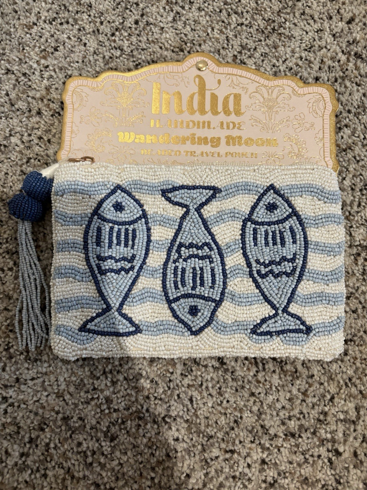 Viral Beaded Three Sardines Pouch
