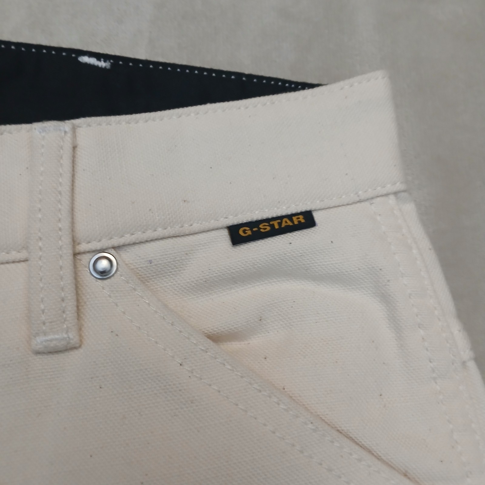 G-Star Raw Elwood 5620 Regular Duckman ECRU Beige Jeans 32 x 34 NWT $210