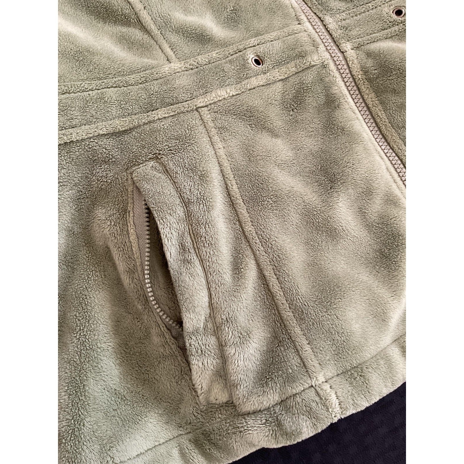Kristen Blake Jacket Womens XL Sage Green Fleece Full Zip Soft Cozy Pockets Warm