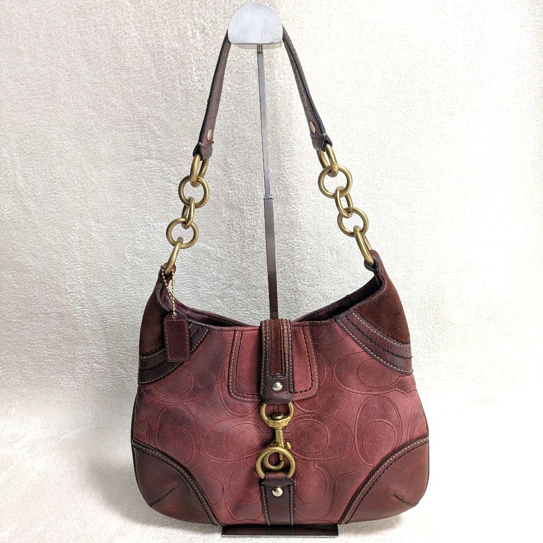 Coach Jackie Hobo Bag Signature Canvas Y2K 9×11.4×1.2in Used