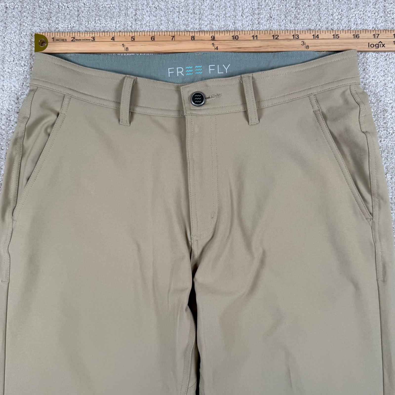 Free Fly Men 32×32 Beige Tech Performance Stretch Outdoor Pants *Read