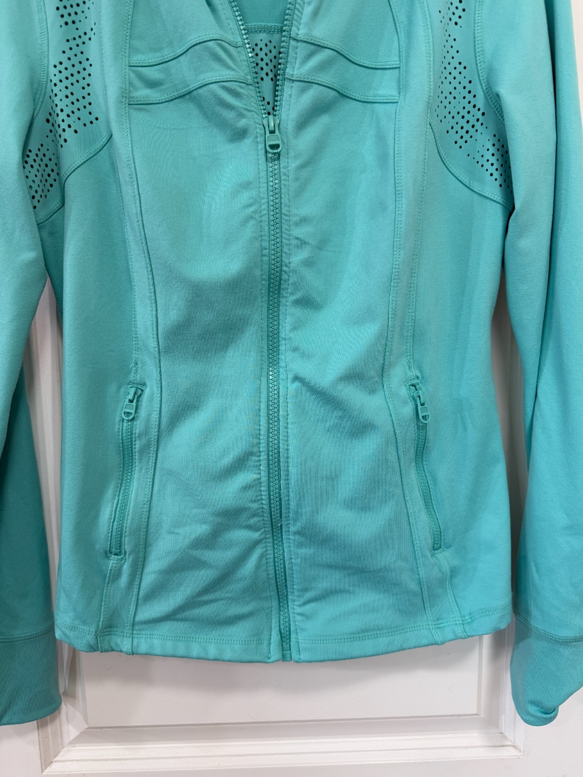 Tangerine Women M Activewear Athletic Jacket Full Zip, Thumb Holes, Stretch, EUC