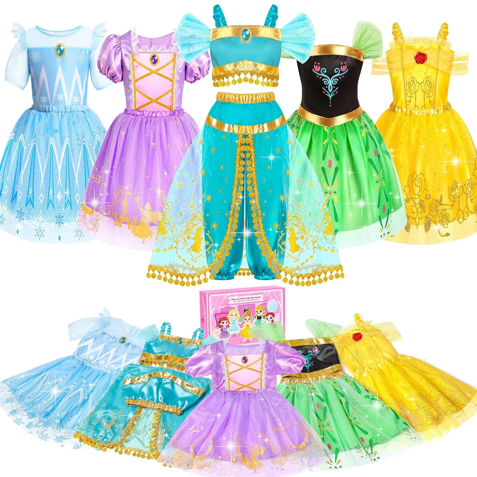 Princess Costumes for Girls, Princess Dress up Clothes for Girl 4-6 Princess …