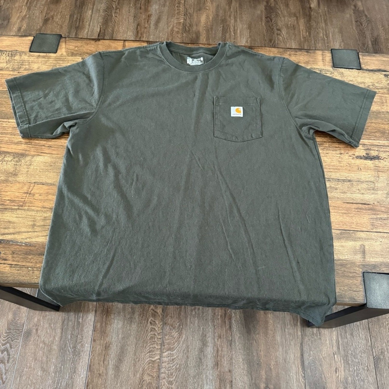Carhartt K87 Loose Fit Heavyweight Pocket T-Shirt XL Tall Dark Bronzed Green