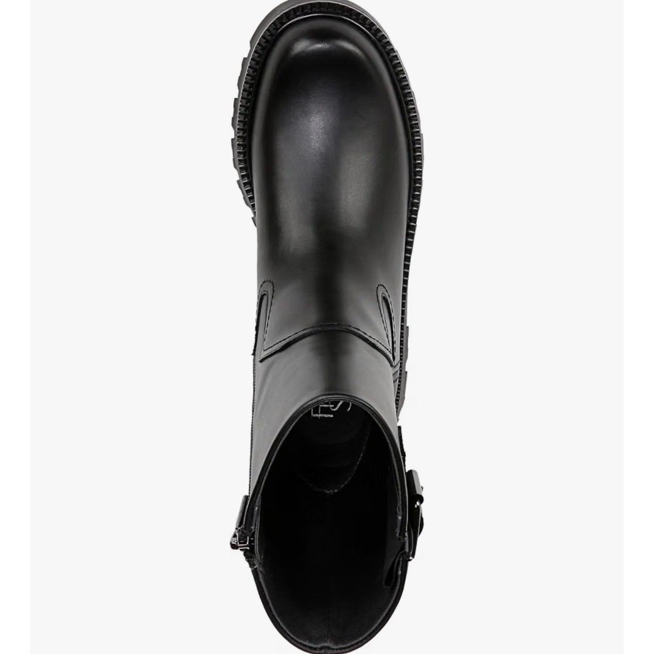 Franco Sarto L-Brina Womens Black Leather Moto Lug Sole Platform Boots Size 6M