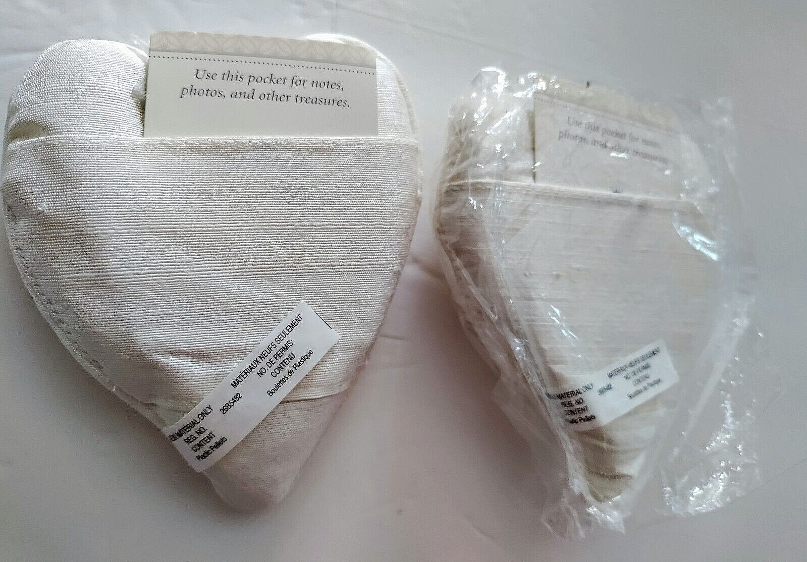Hallmark Signature Hangable Sachet Heart Pillow w/Pocket for Notes Set of 2