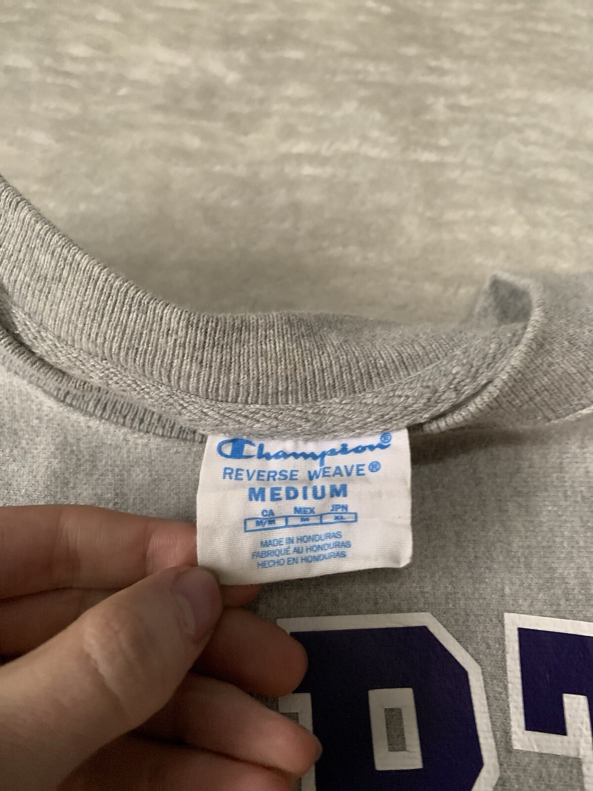 Champion Reverse Weave North University Gray Sweater Mens Size Medium