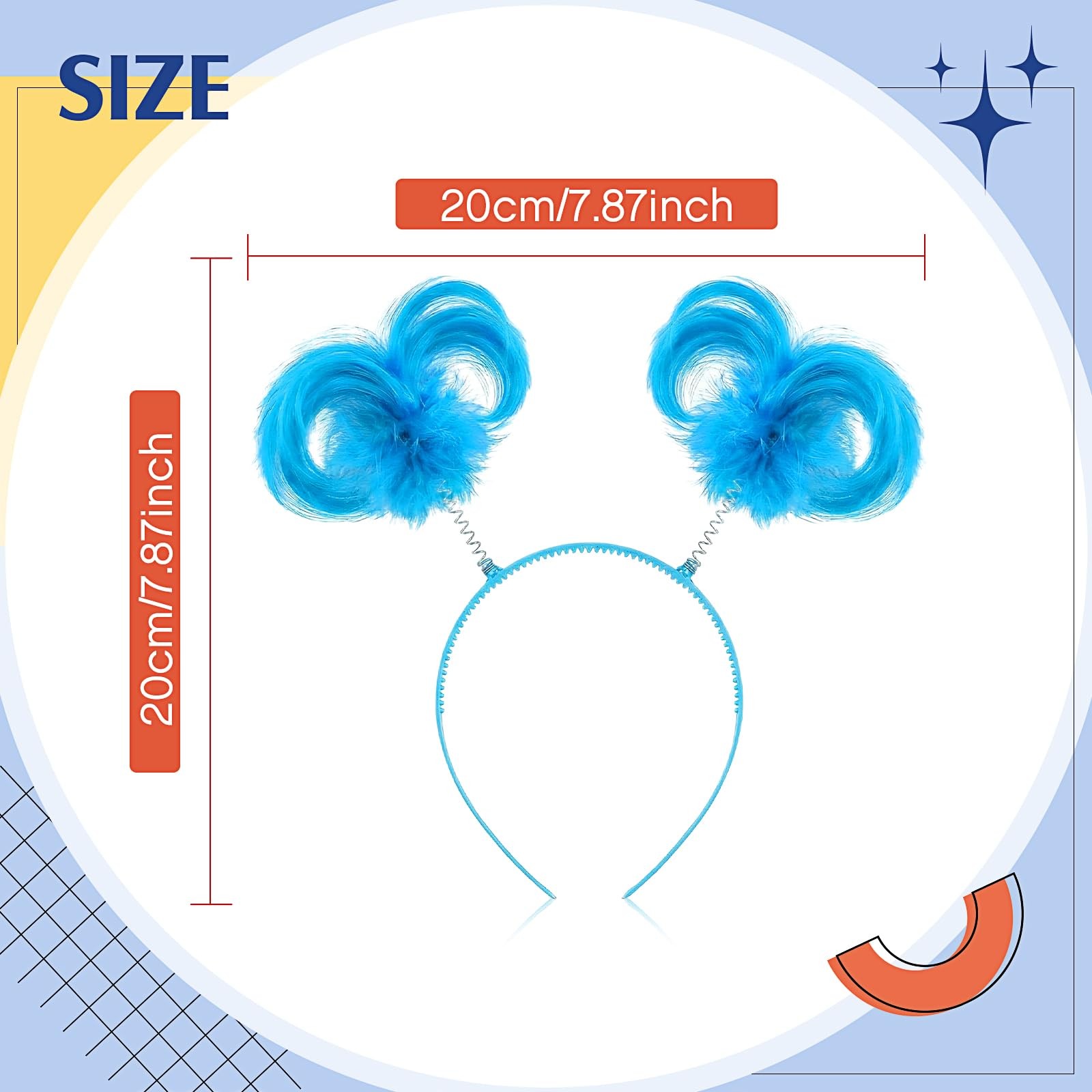 meekoo 2 Pcs Blue Headband 31 x 12 x 1.6 cm/ 12 x 4.7 x 0.6 inches,