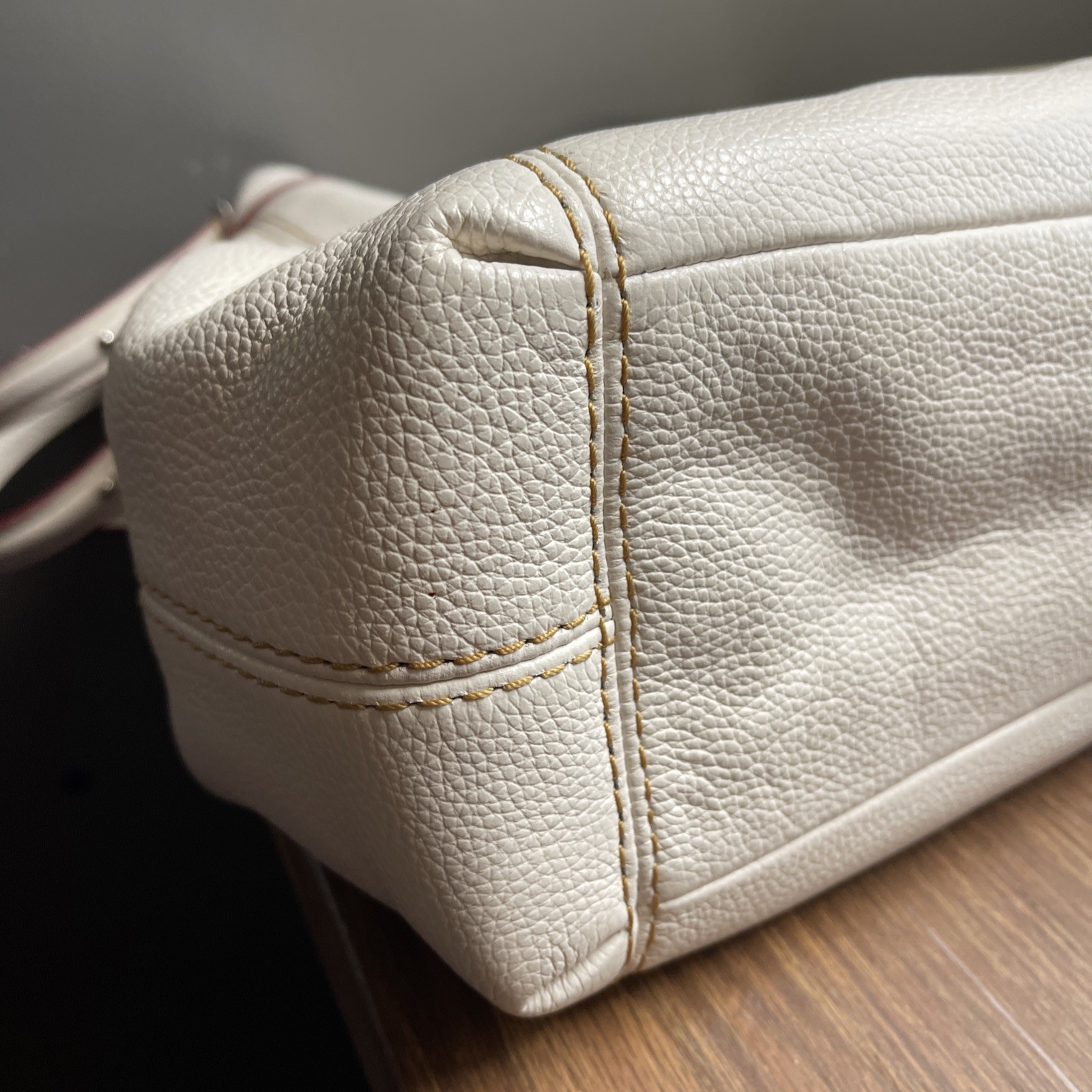 Coach Lexy Chalk White Rivet Detail Triple Compartment Shoulder Bag