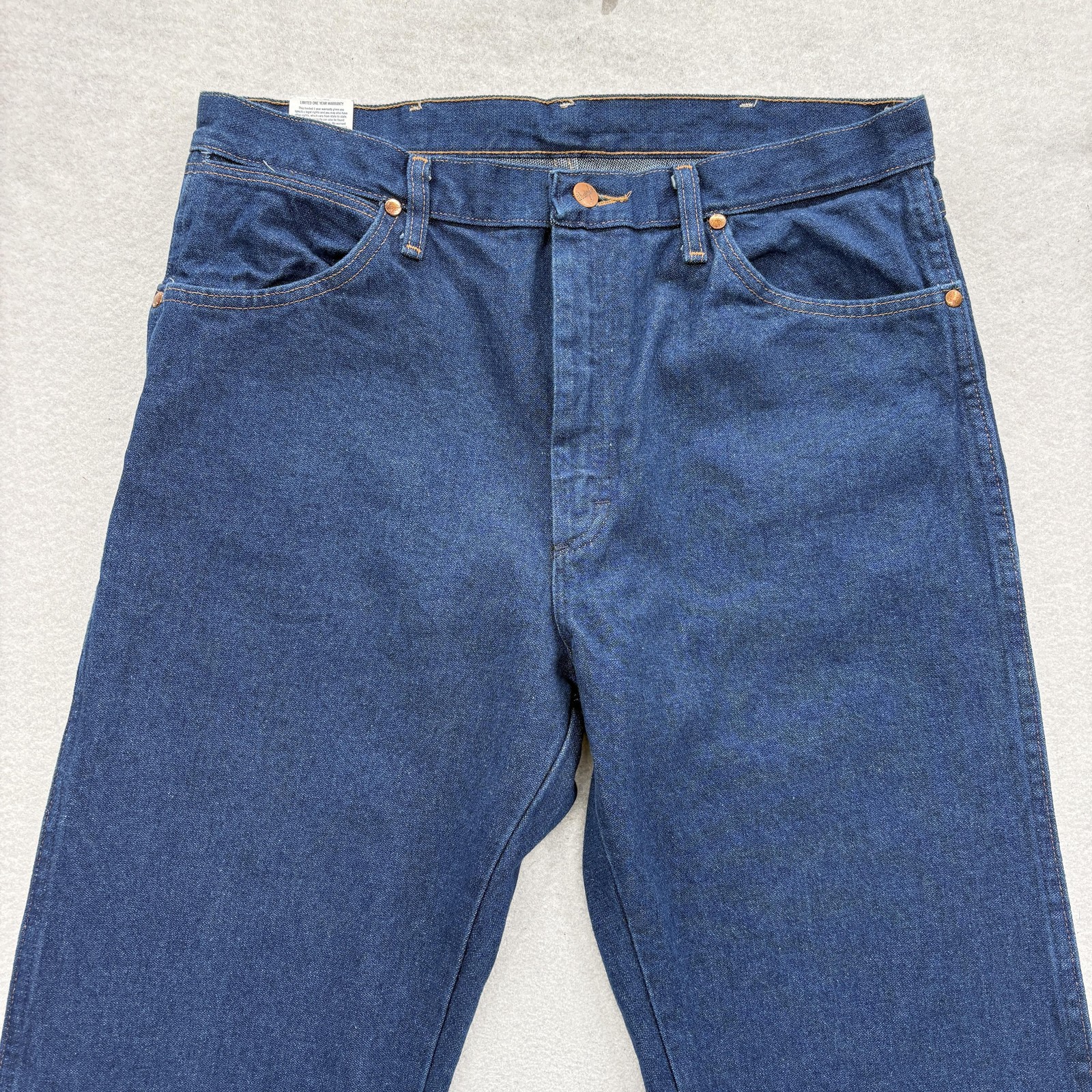 Wrangler Cowboy Cut Jeans Mens 34×34 Blue Dark Wash Regular Straight Denim 13MWZ
