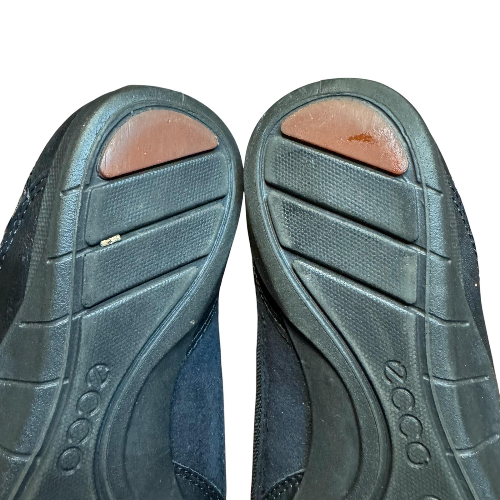 ECCO Shoes Womens Size 9.5 Black Leather Mesh Ballet Flats Comfort Casual