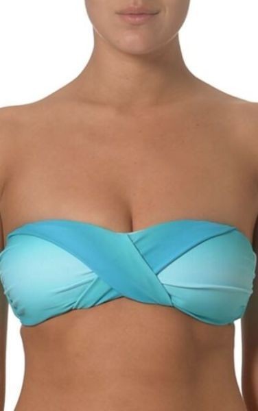 Seafolly Bikini Top Womens Ombre Seychelles Bandeau Size 14 New Tags RRP $89.95