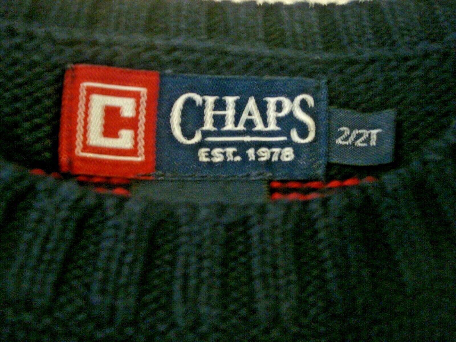 Chaps Toddler Boys Black Yellow Green Blue Red Striped Pullover Sweater Size 2T