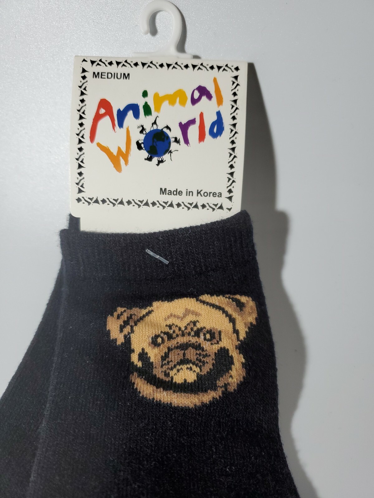 Pug Dog Pug Poses Crew Socks Medium 5-10 NEW