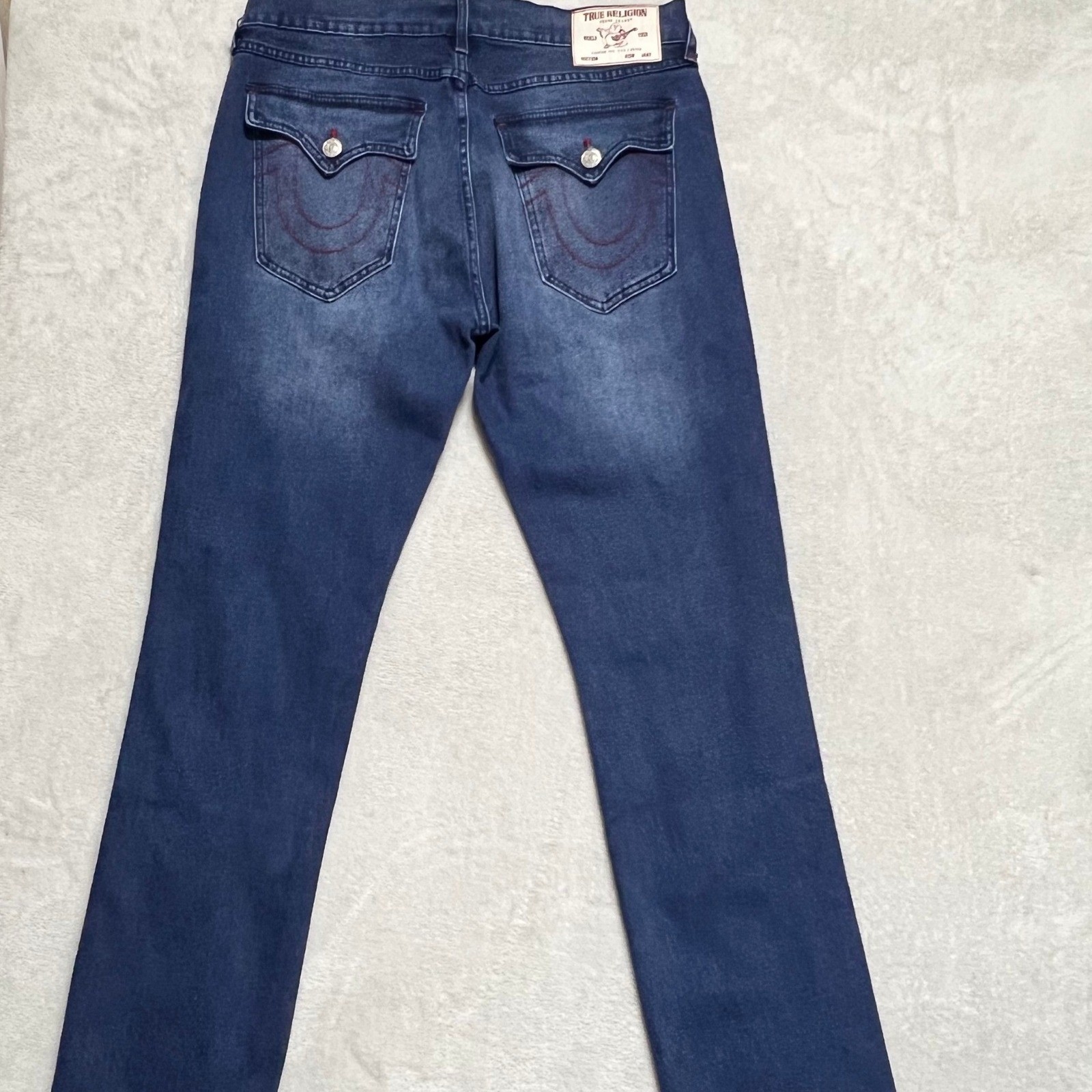 True Religion Ricky Relaxed Straight Mens Jeans Medium Rustic Barn Wash Size 34