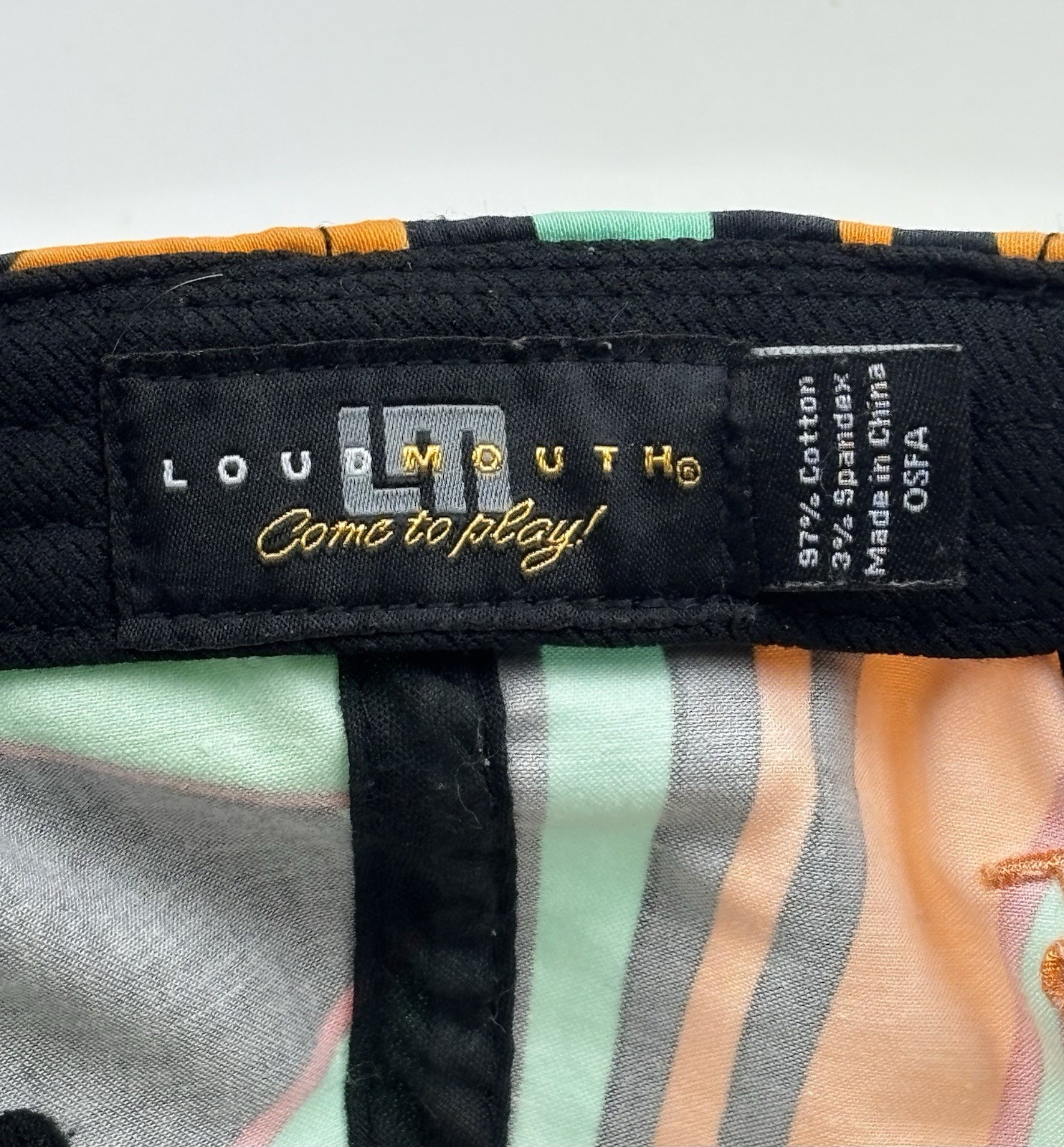 Loudmouth Multicolor Geometric Crazy Wild Comic Graphics Adjustable Golf Hat