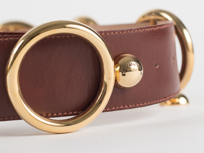 New Moschino Redwall Light Brown leather Belt Size EU 44