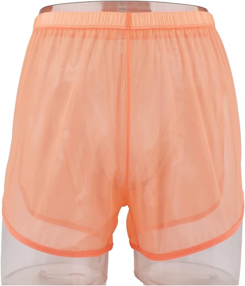 Men’s Boxer Shorts Loose Split Side Mesh See-Through Breathable Underwear Boxers