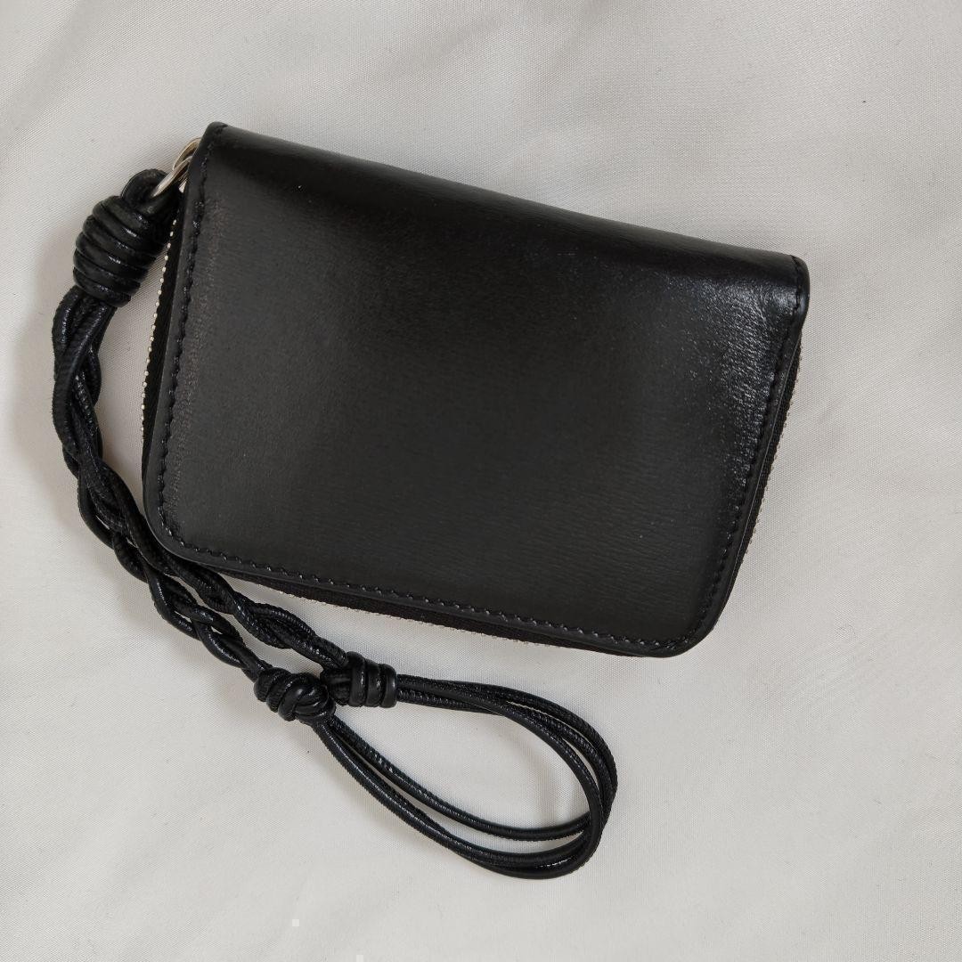 Jil Sander coin case with strap, round zip