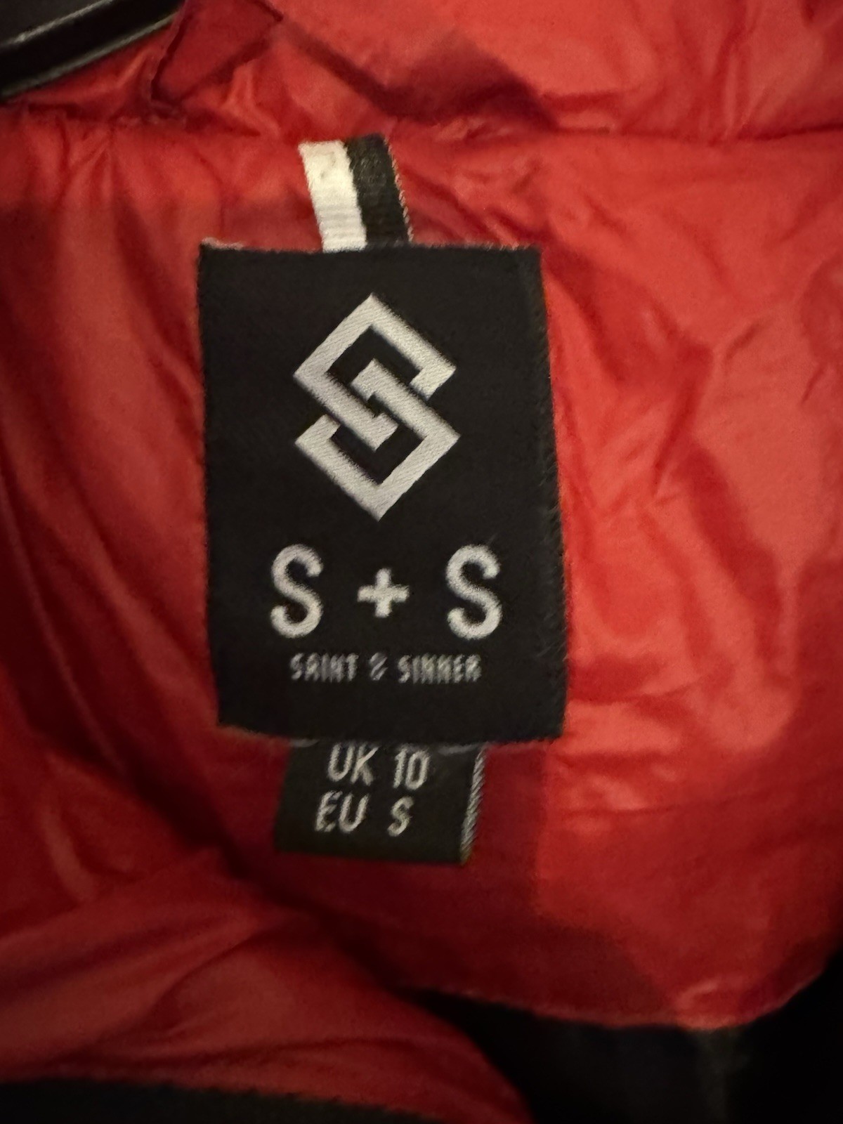 Saint & Sinner Red Puffer Jacket Size Uk 10 New Without Tags Women’s Clothing