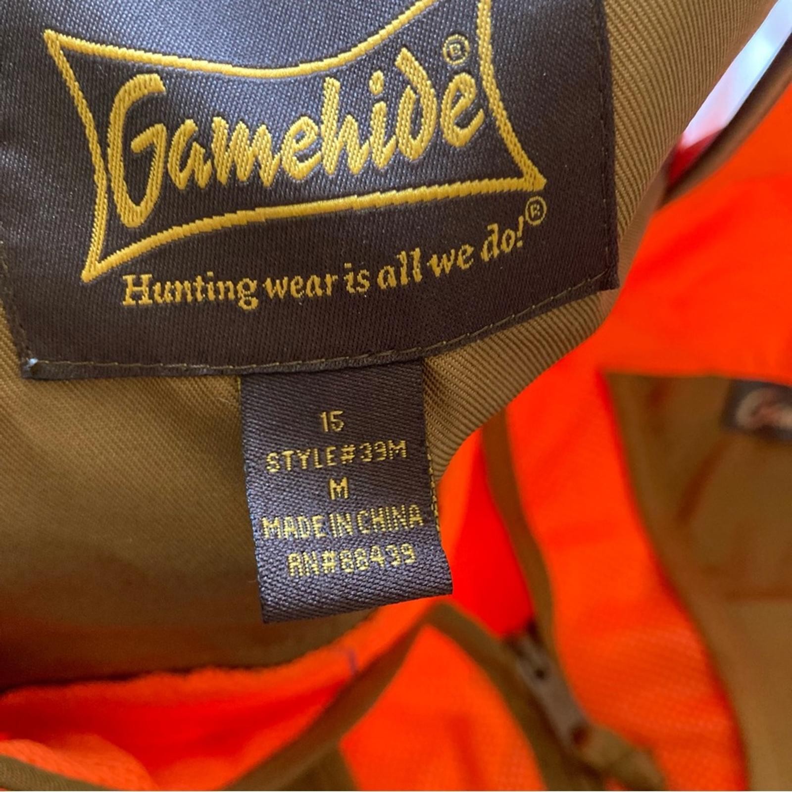 Gamehide Orange & Brown Hunting Vest style #39M Men’s Medium 15 Zipper & Pockets