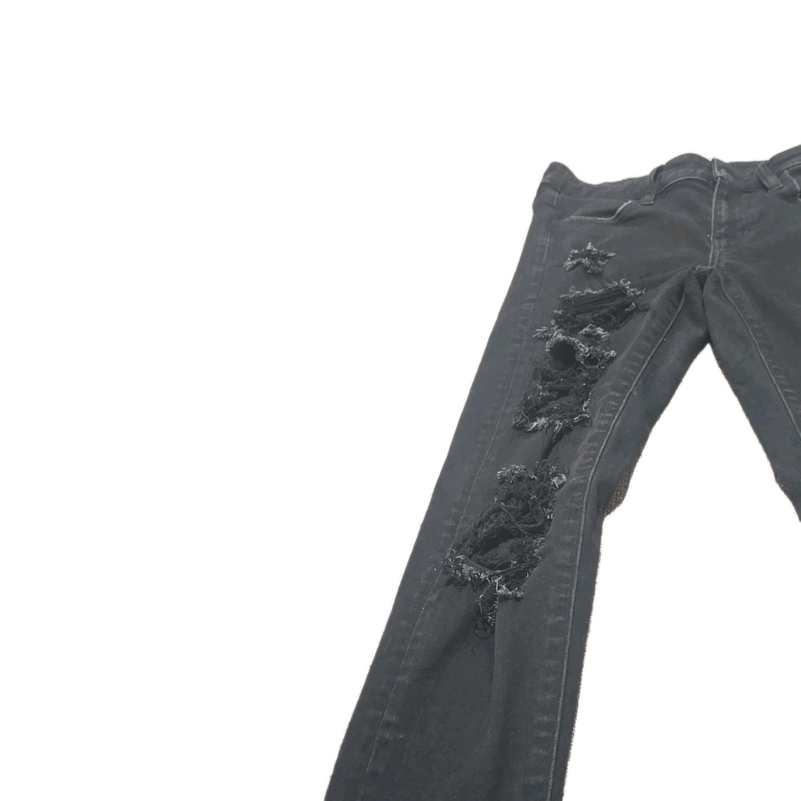 American Eagle Black Distressed Jeggings Womens Size 2 Skinny Jeans Stretch