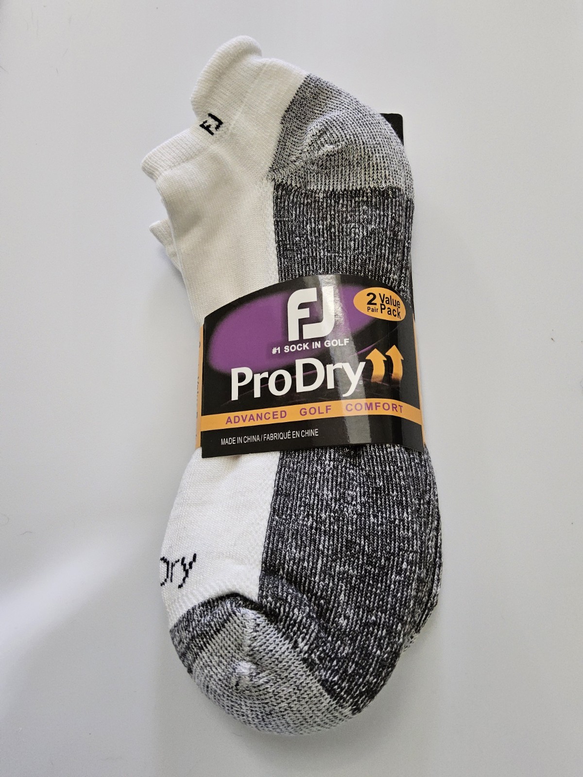FootJoy Men’s ProDry Advanced Golf Comfort Socks Cushioned 2 Pairs Ankle 12-15