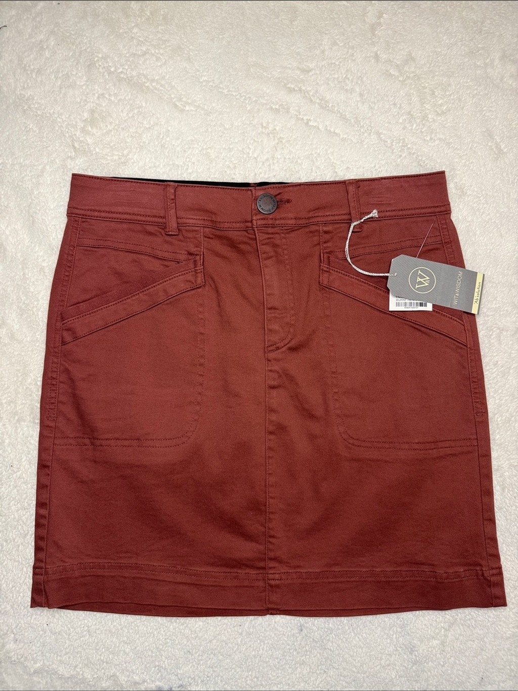 Wit & Wisdom ‘Ab’Solution Burnt Henna V- Yoke Stretch Utility Skirt – Sz 8, NWT