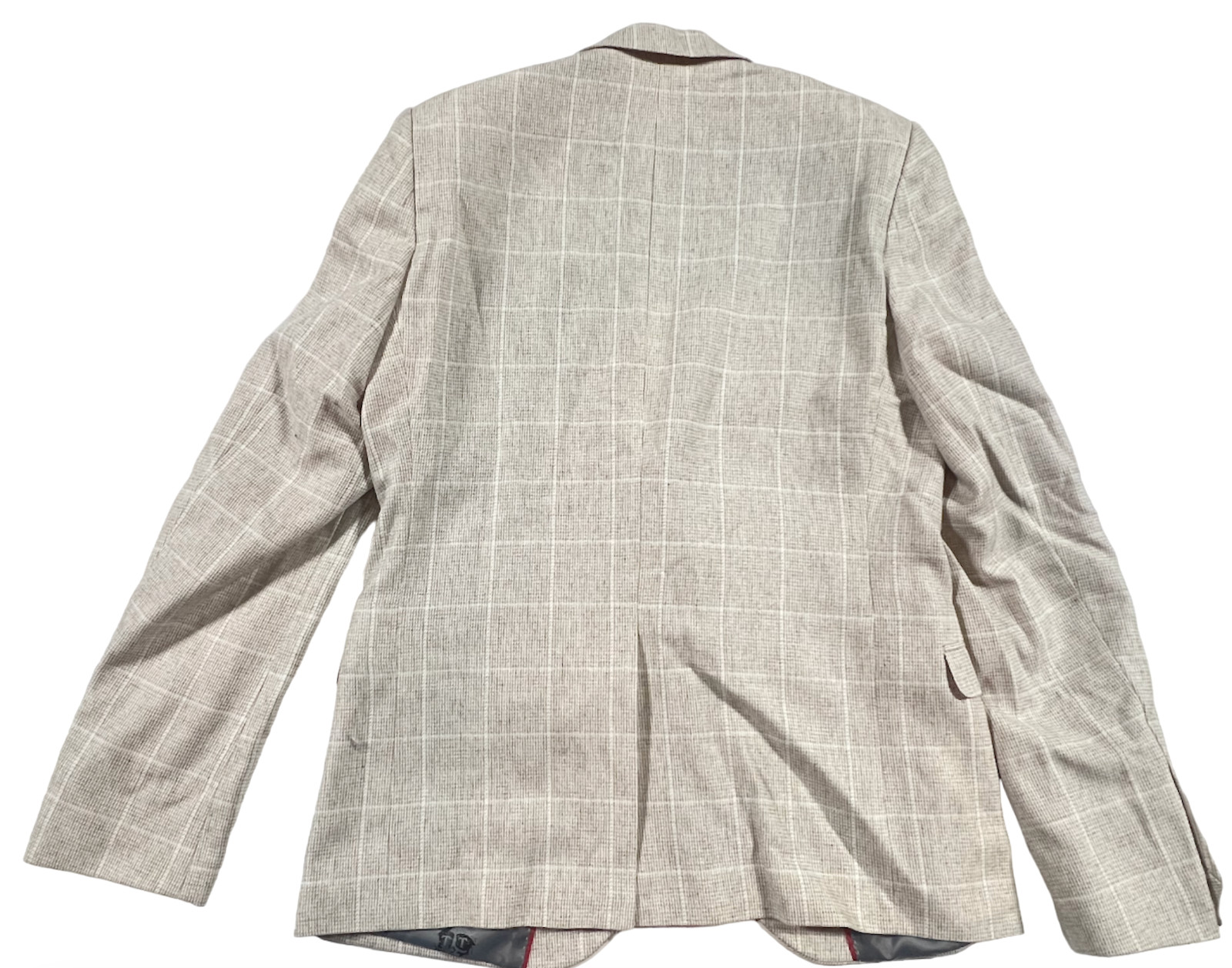 TWISTED TAILOR STONE WINDOWPANE CHECK PLAID SKULL PIN BLAZER JACKET SZ 38 R 38R