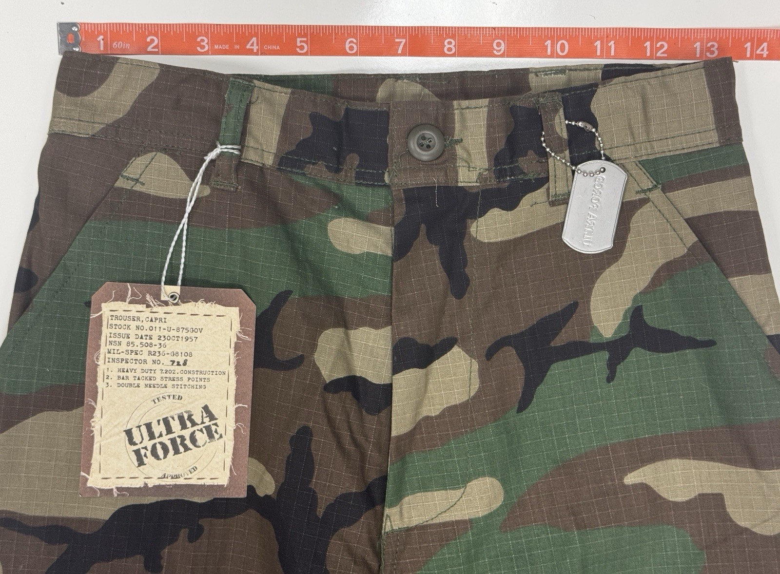 Rothco Woodland Camo 6-Pocket BDU 3/4 Capris Pants, Men’s Sz XS