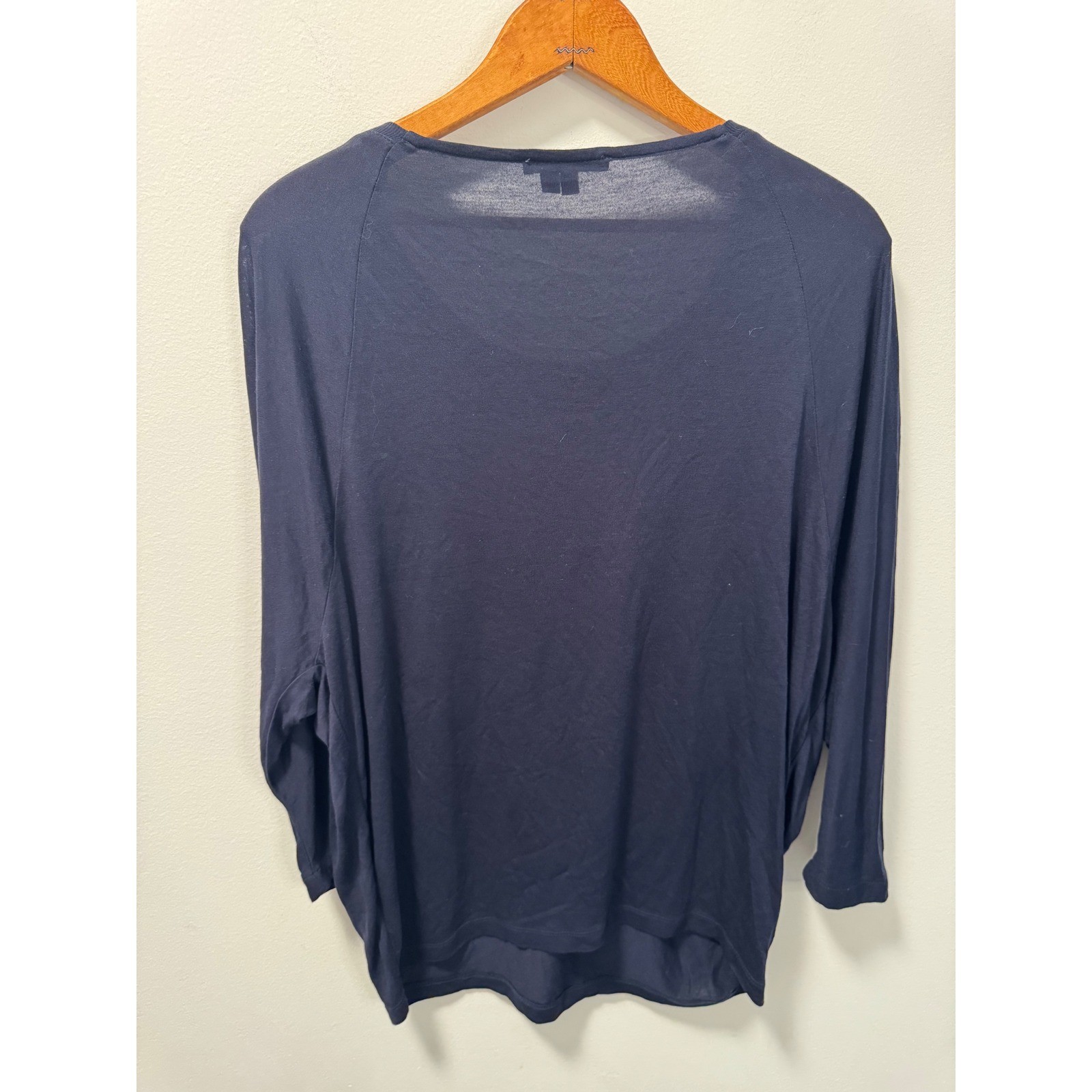 Vince Women’s Navy Blue Dolman Long Sleeve Scoop Neck Top Small