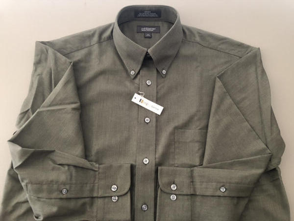 CROFT & BARROW NWT Dark Green Cotton Poly Dress Shirt 16 32-33