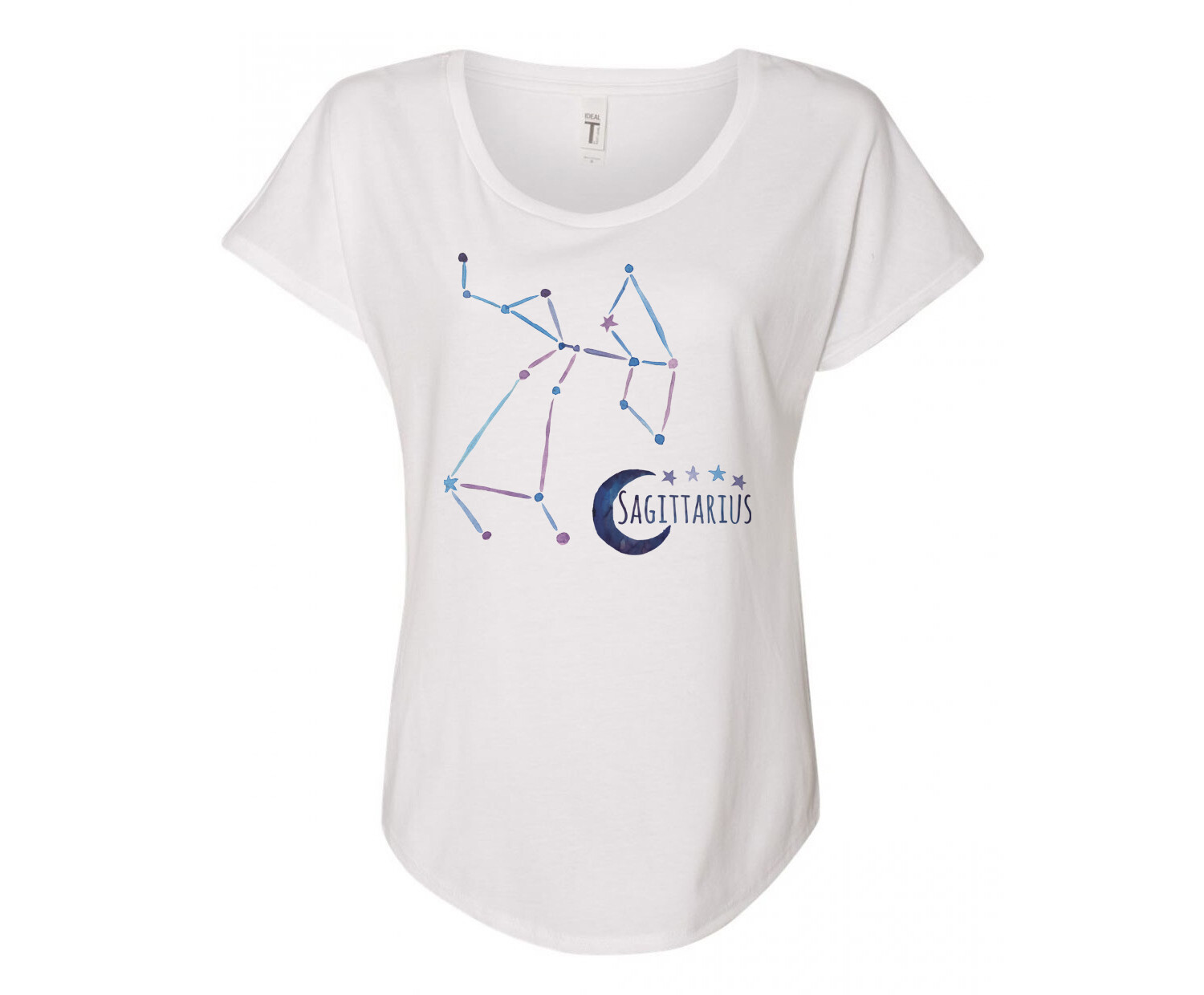 Sagittarius T-Shirt White Ladies Cotton Blend Zodiac Constellation Small To 3X