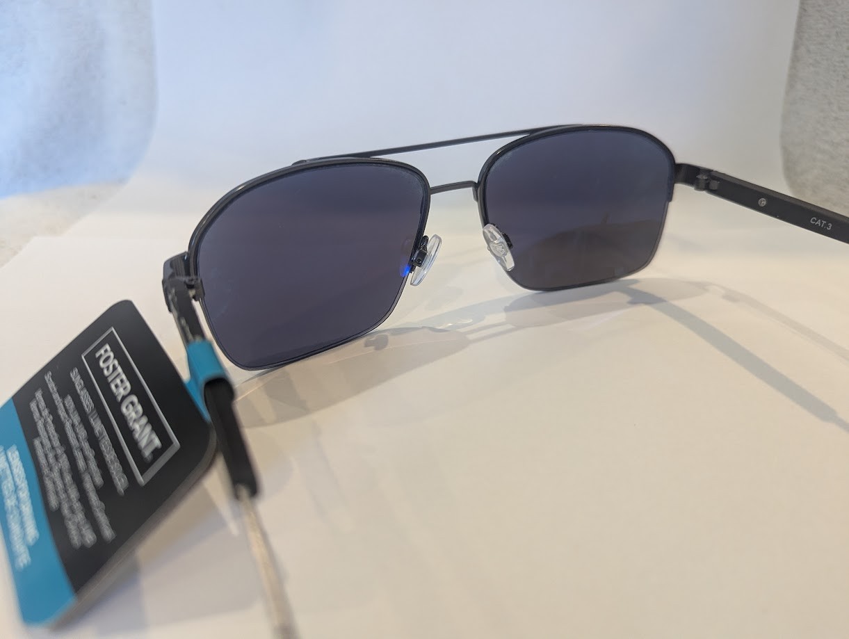 Foster Grant Gunmetal Gray & Black Sunglasses for Driving 100% UVA/UVB