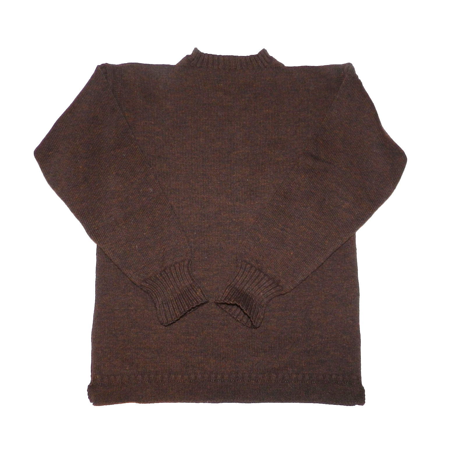 Le Tricoteur Traditional Guernsey Brown Fisherman Jumper Men’s XL Wool Sweater
