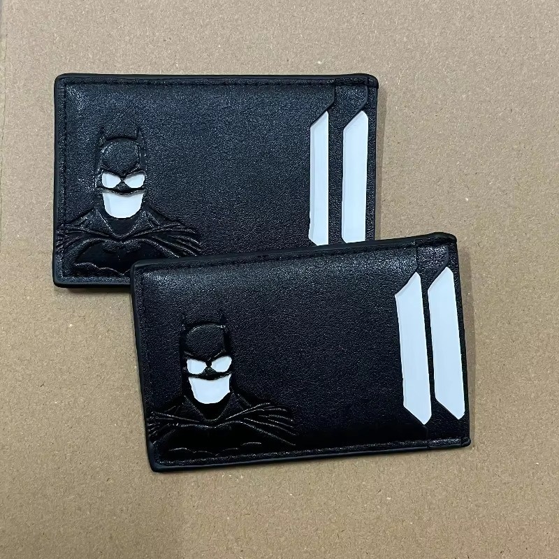 Personalized Leather Bat Wallet Superhero Mask Card Holder Heroic ID Wallet**